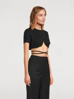 Baci Tie-Front Cropped T-Shirt