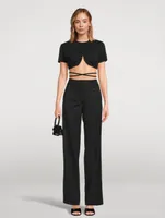 Baci Tie-Front Cropped T-Shirt