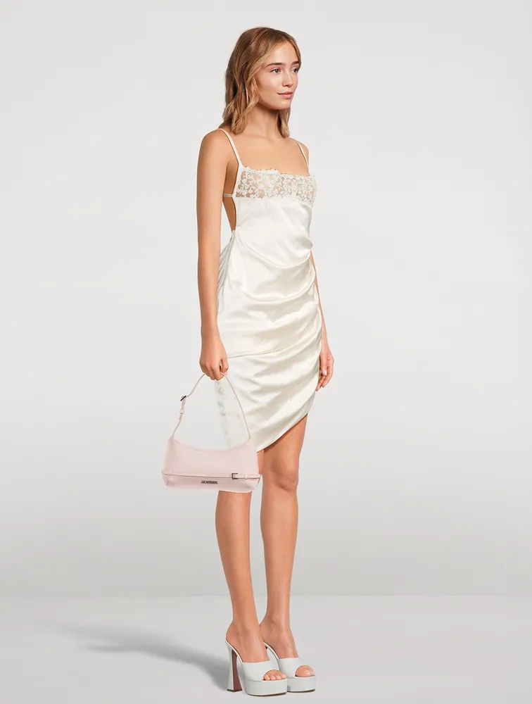 La Saudade Brodée Lace-Trim Slip Dress