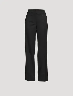 Ficelle Straight-Leg Wool Trousers