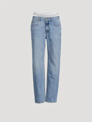 Straight-Leg Jeans With Layered Underwear