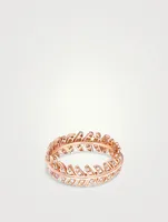 Plume De Paon 18K Rose Gold Wedding Band With Diamonds