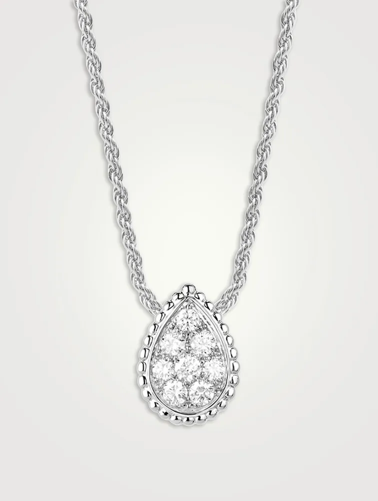 S Motif Serpent Bohème 18K White Gold Pendant Necklace With Diamonds