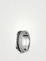 Small Quatre Black Edition 18K White Gold Ring With Diamonds And PVD