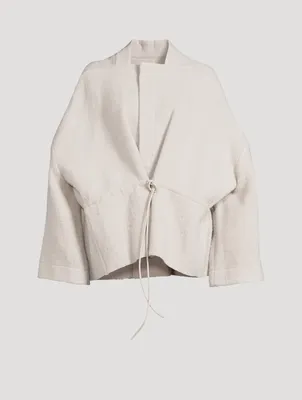 Sail Belted Boiled Wool Jacket