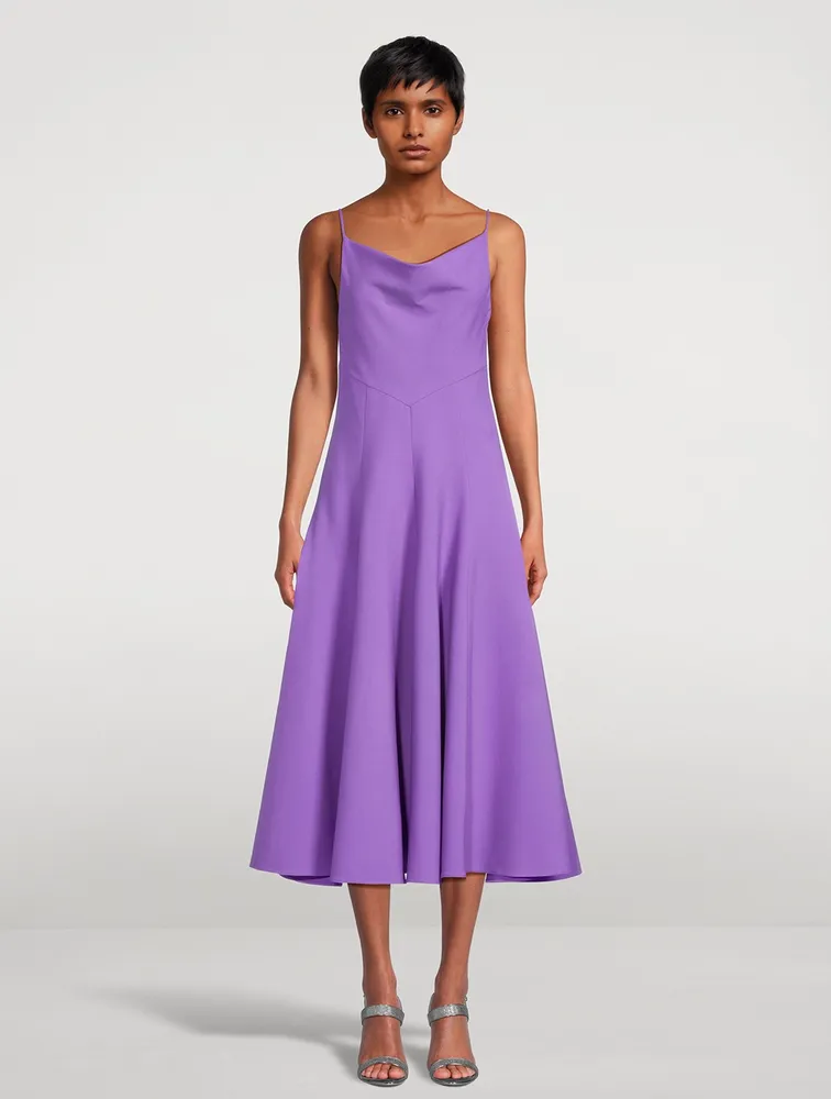 Stretch Wool Midi Dress