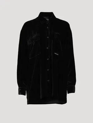 Oversized Velvet Shirt