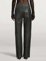 Straight-Leg Leather Trousers