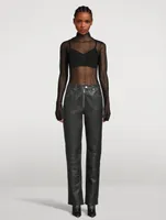 Straight-Leg Leather Trousers