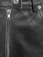 Straight-Leg Leather Trousers