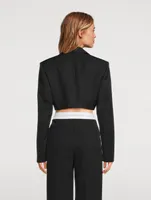 Cropped Wool Tuxedo Blazer