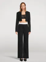 Cropped Wool Tuxedo Blazer