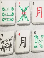 Condensed Fleece Hoodie Mahjong Print