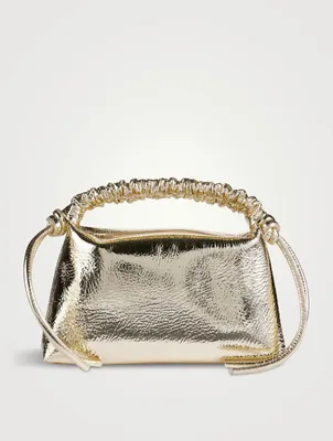 Mini Drawstring Metallic Leather Shoulder Bag