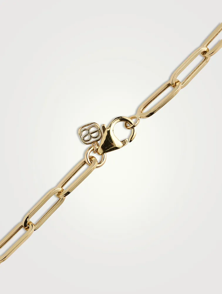 Medium 14K Gold Love Script Necklace With Diamonds