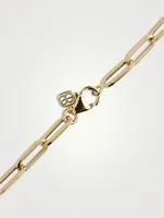 Medium 14K Gold Love Script Necklace With Diamonds