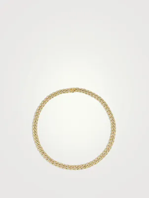 Small 14K Gold Pavé Diamond Link Necklace