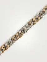 Small 14K Gold Pavé Diamond Link Necklace