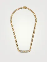 14K Gold Luck Icons Bar Necklace With Diamonds