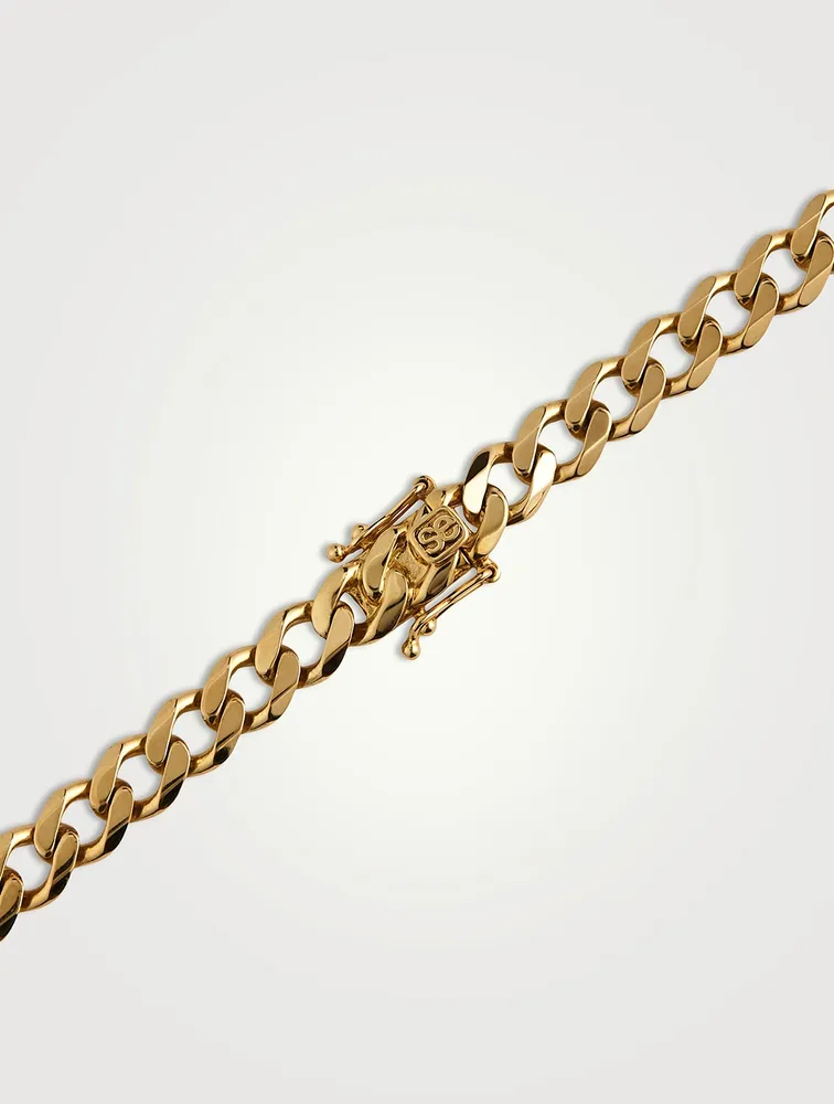 14K Gold Luck Icons Bar Necklace With Diamonds