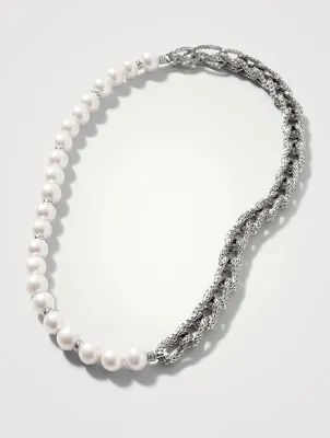 Asli Link Chain Pearl Necklace