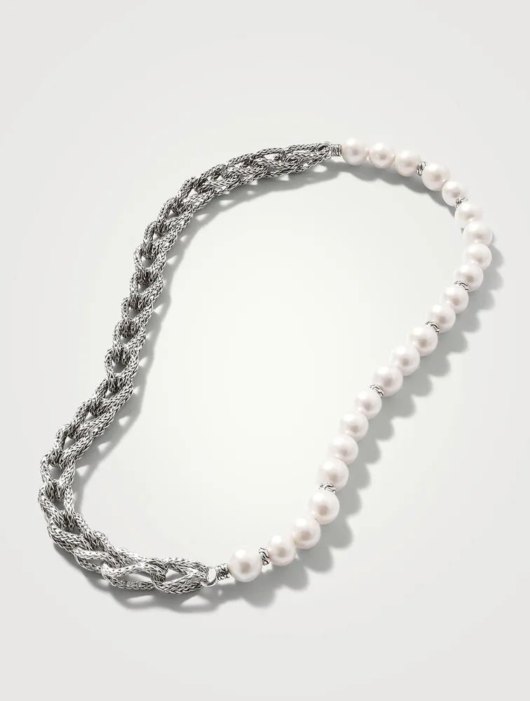 Asli Link Chain Pearl Necklace
