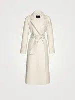 Belted Alpaca Wool Wrap Coat