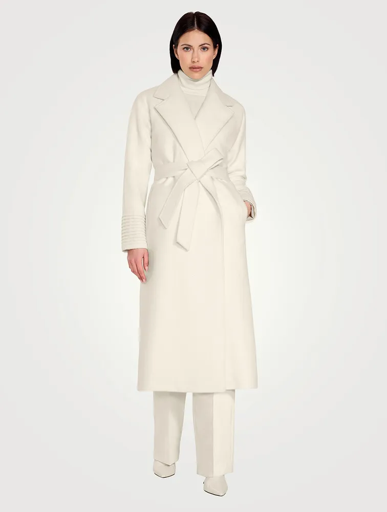 Belted Alpaca Wool Wrap Coat