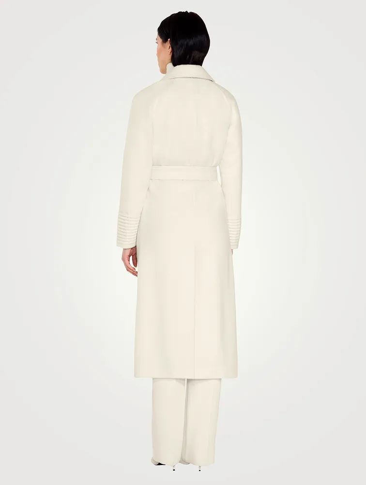 Belted Alpaca Wool Wrap Coat