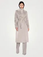 Belted Alpaca Wool Wrap Coat