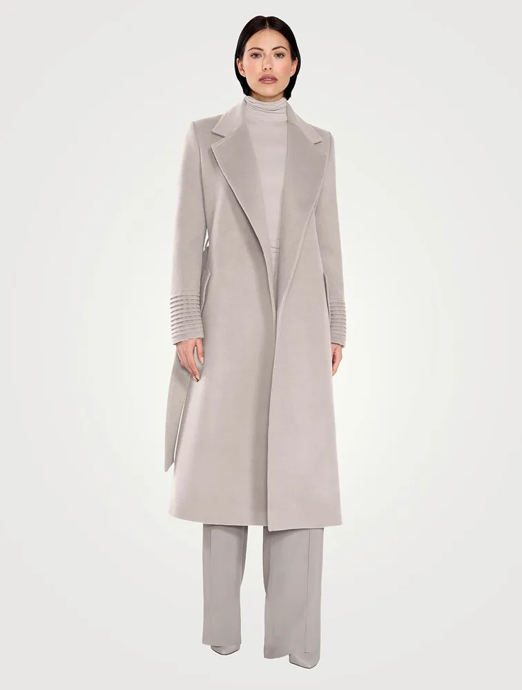 Belted Alpaca Wool Wrap Coat