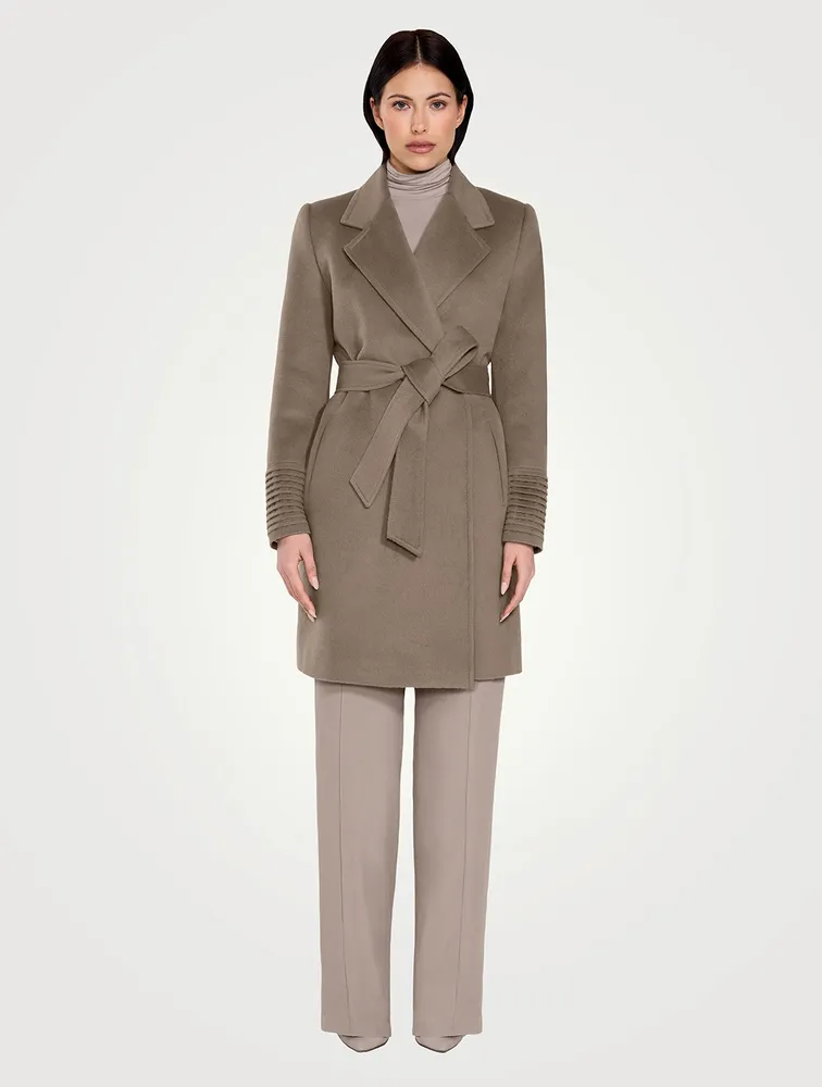 Belted Alpaca Wool Wrap Coat