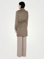 Belted Alpaca Wool Wrap Coat