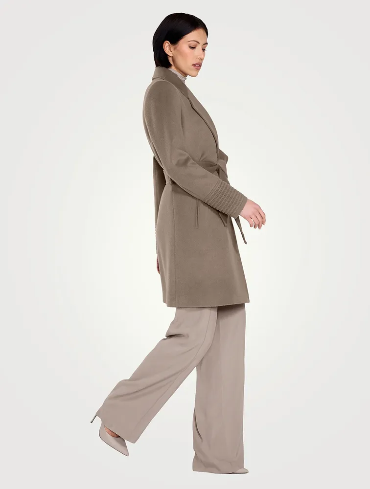 Belted Alpaca Wool Wrap Coat