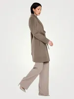 Belted Alpaca Wool Wrap Coat