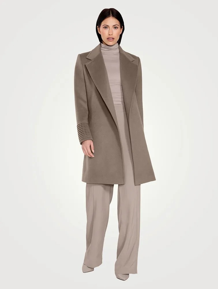 Belted Alpaca Wool Wrap Coat