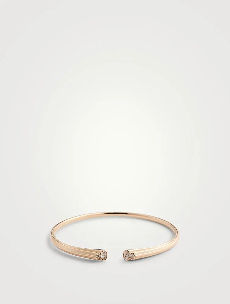 Wulu 18K Rose Gold Bangle Bracelet With Diamonds