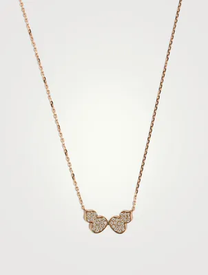 18K Rose Gold Wulu Necklace With Diamonds