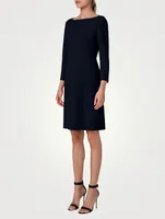 Stretch-Wool Double-Face Sheath Dress