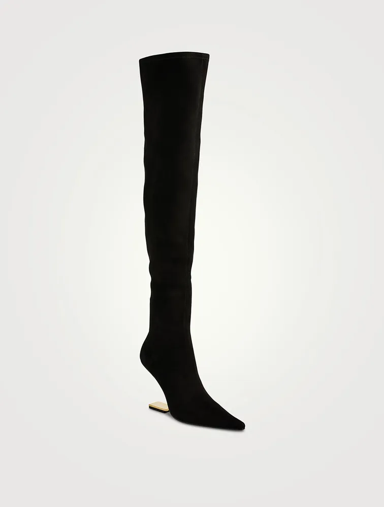 Compass Leather Over-The-Knee Boots
