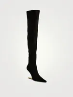 Compass Leather Over-The-Knee Boots