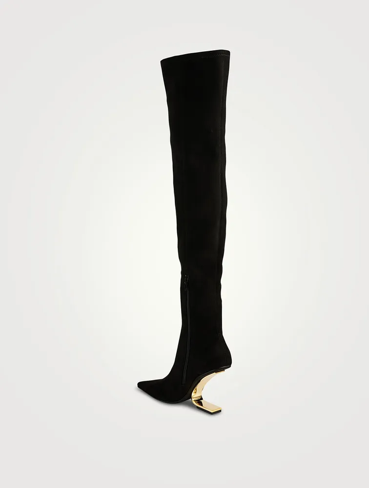 Compass Leather Over-The-Knee Boots