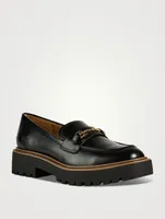 Laurs Leather Lug-Sole Loafers