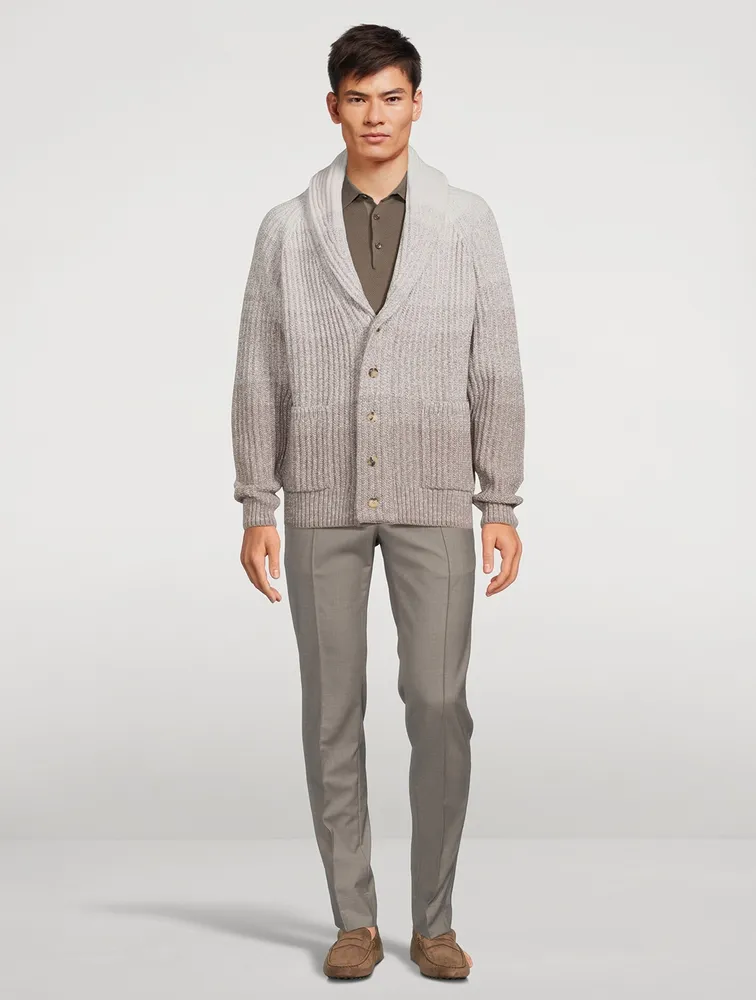 Wool And Cashmere Shawl Collar Cardigan