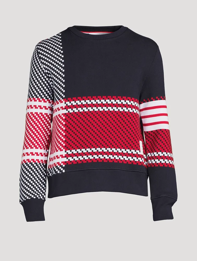 Tartan Check Cotton Jacquard Sweatshirt