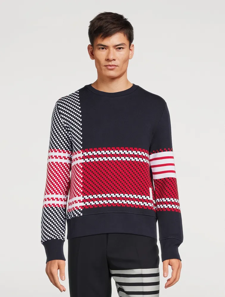 Tartan Check Cotton Jacquard Sweatshirt