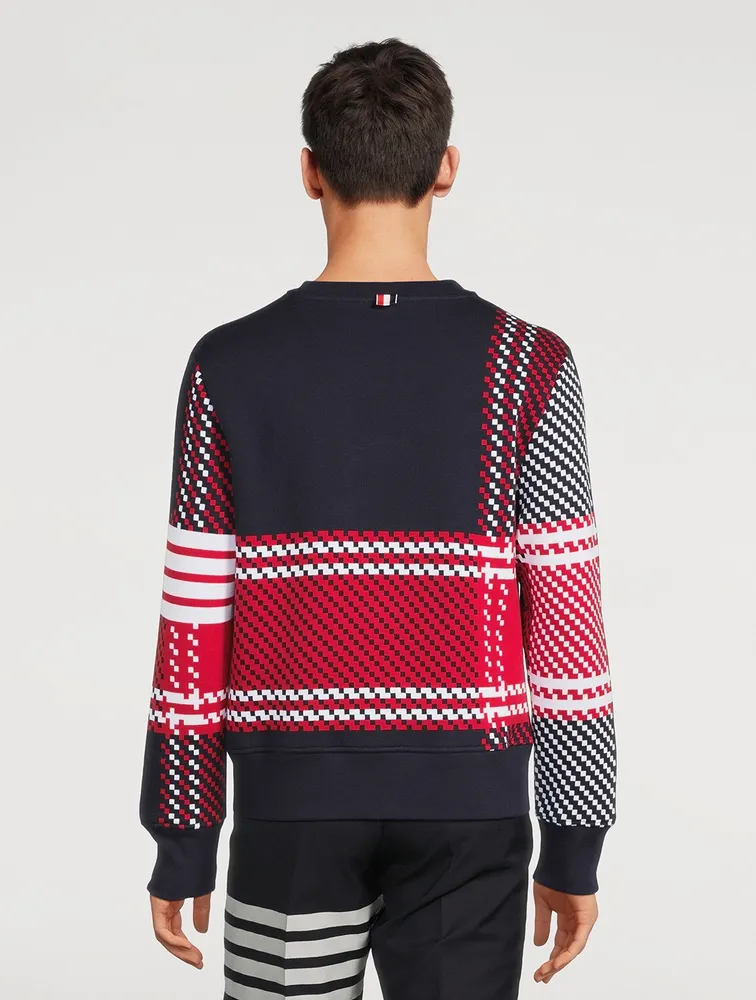 Tartan Check Cotton Jacquard Sweatshirt