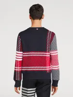Tartan Check Cotton Jacquard Sweatshirt