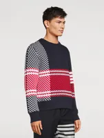Tartan Check Cotton Jacquard Sweatshirt
