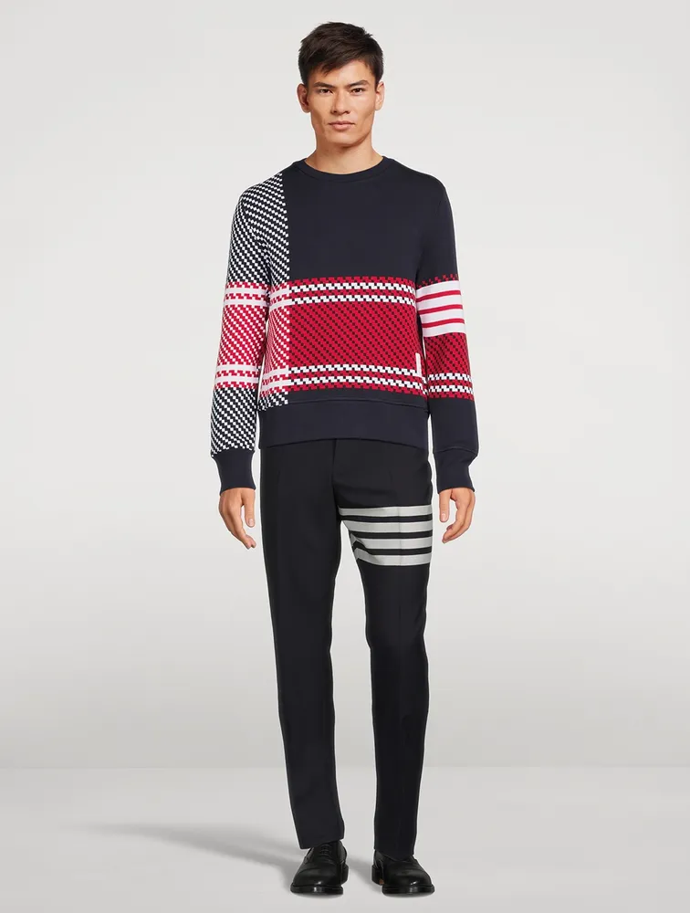 Tartan Check Cotton Jacquard Sweatshirt